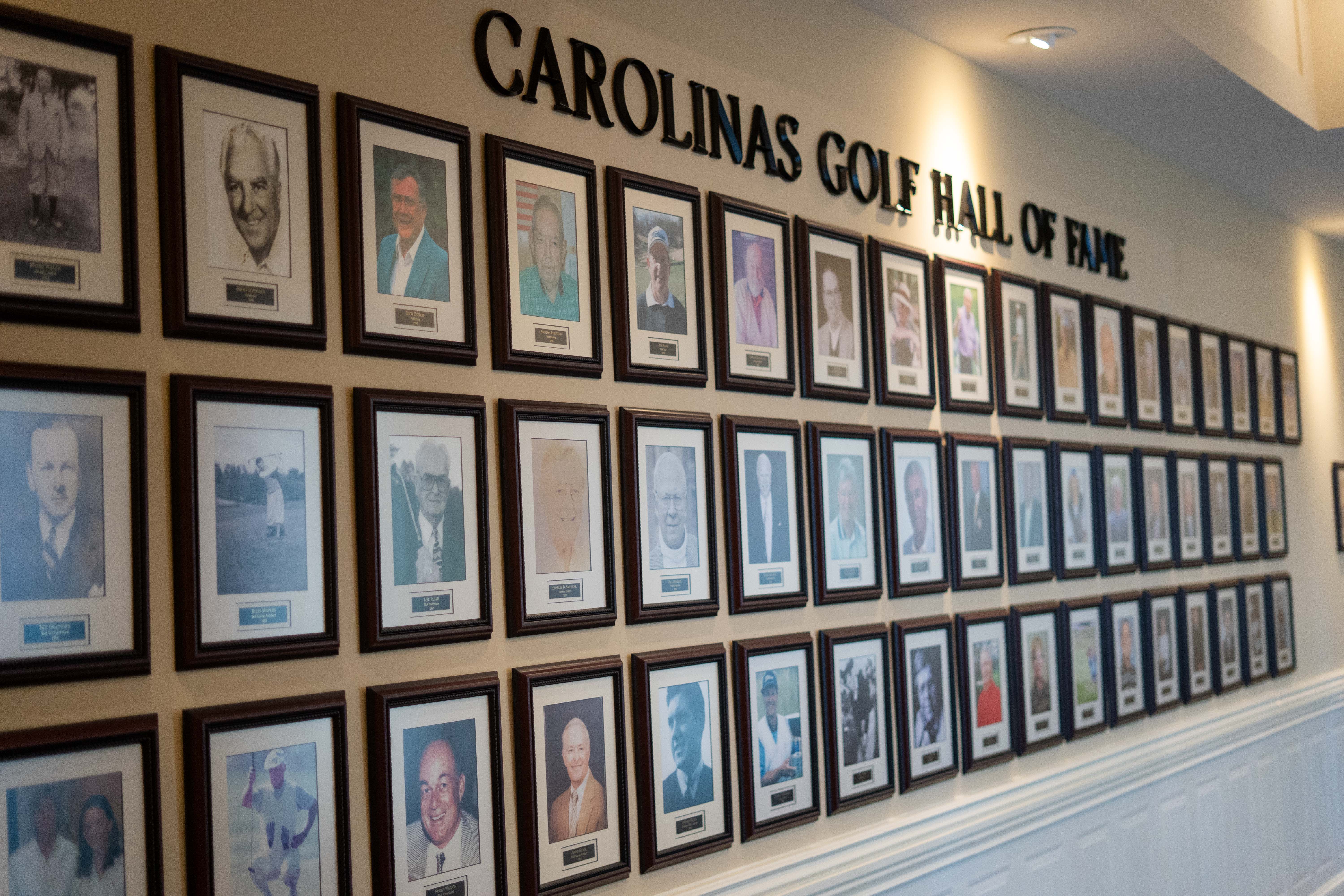 The Carolinas Golf Hall of Fame display in The Carolina Hotel.